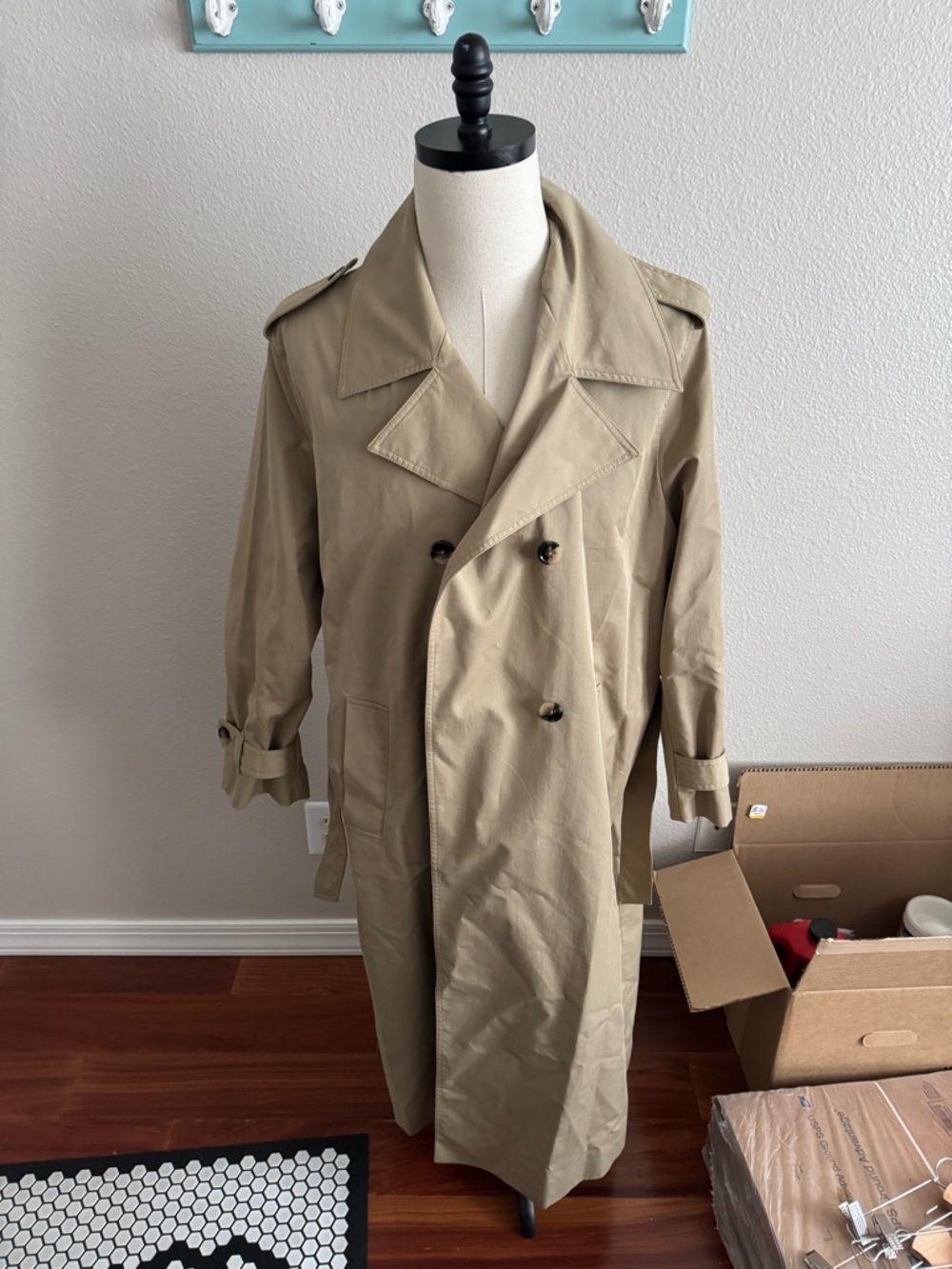 Mango Women’s Double-Breasted Trench Coat in Khaki